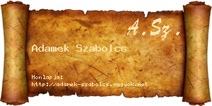 Adamek Szabolcs névjegykártya