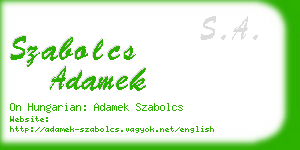 szabolcs adamek business card